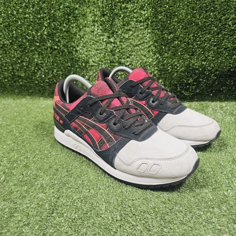 ASICS GEL-LYTE III Lumberjack Red Black Athletic Sneakers Mens Size 8.5